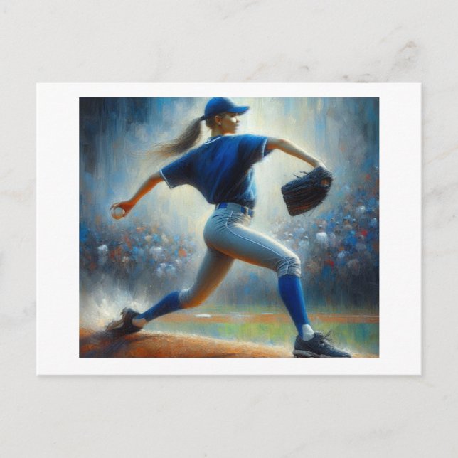 Baseballpitcher Postkarte (Vorderseite)