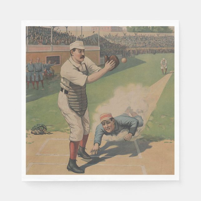 Baseballposter-Papier-Serviette Serviette (Vorderseite)
