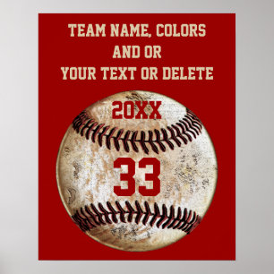 Baseballposter, Teamfarben, Team, Spielername Poster