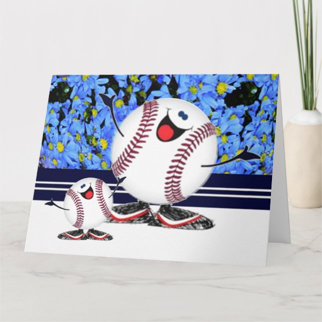 Baseballs feiern dankeskarte (Vorderseite)