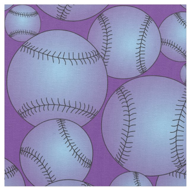 Baseballs Muster Lila Stoff (Nahaufnahme)