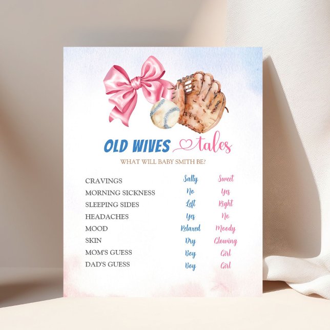 Baseballs oder Bows Gender Reveal Alte Ehefrauen G Poster (Von Creator hochgeladen)