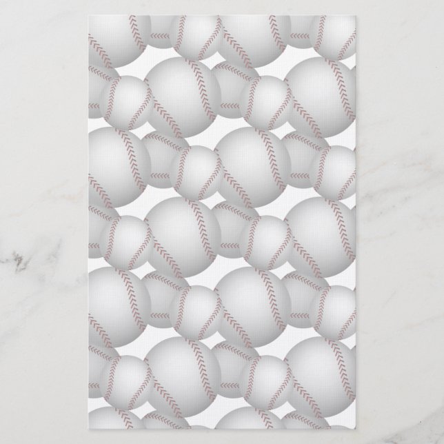 Baseballs Pattern Briefpapier (Vorderseite)