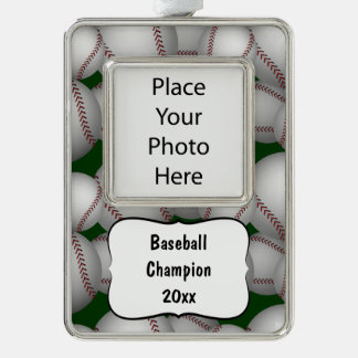 Baseballs Pattern Rahmen-Ornament Silber
