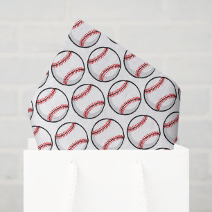 Baseballs Red White Sports Team Geschenke Seidenpapier