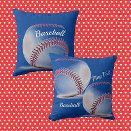 Baseballs Red White und Blue Sporty Kissen