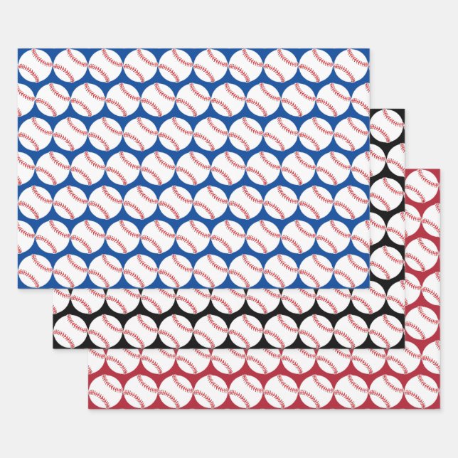 Baseballs Sport Design Wrapping Paper Set Geschenkpapier Set (Set)