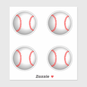 Baseballs with Red Stitching Aufkleber
