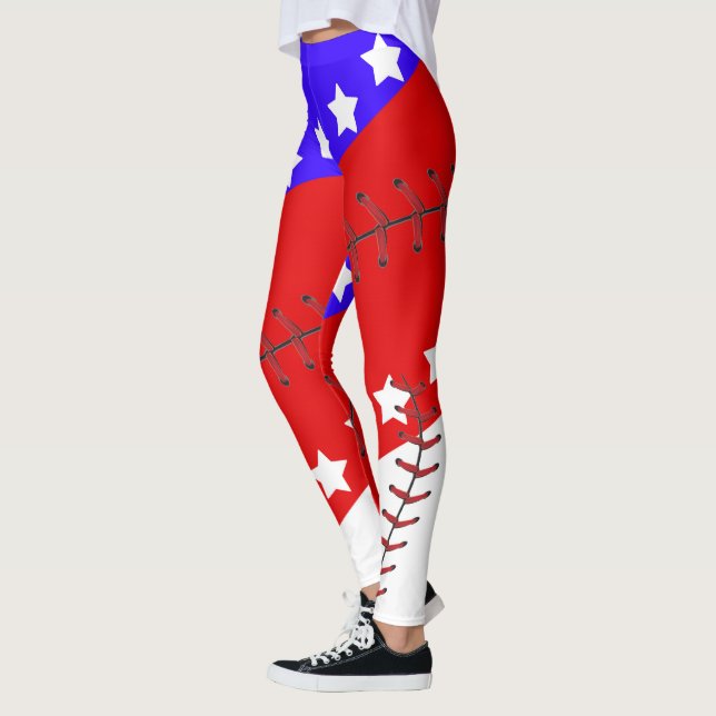 Baseballsaison-amerikanischer Unabhängigkeitstag Leggings (Links)