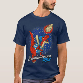 Baseballsaurus T-Rex Dinosaurier Baseball spielen T-Shirt