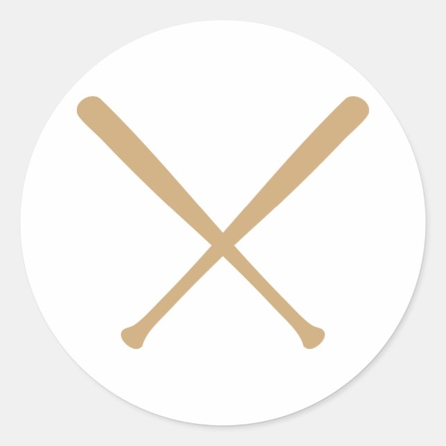 Baseballschläger gekreuzt runder aufkleber (Vorderseite)