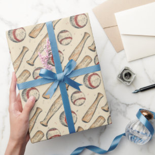 Baseballschläger-Retrospektive Geschenkpapier