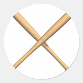 Baseballschläger überquert runder aufkleber