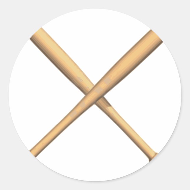 Baseballschläger überquert runder aufkleber (Vorderseite)