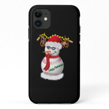 Baseballschneemann mit den üblichen Snacks