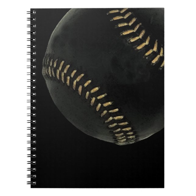Baseballschwarz Notizblock (Vorderseite)