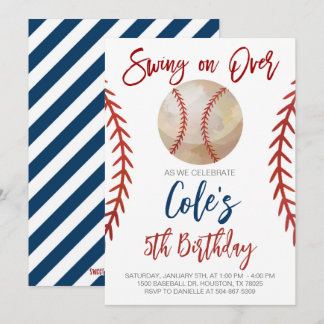 Baseballschwung über den Geburtstag Einladung