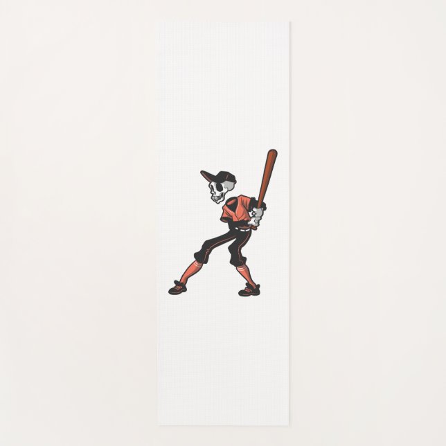 Baseballskelettdesign für Baseballspieler Yogamatte (Vorderseite)