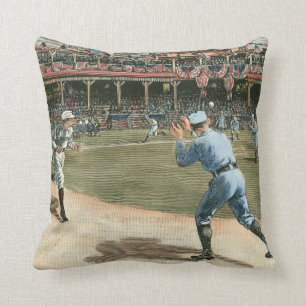 Baseballspiel der Nationalliga 1886 Kissen