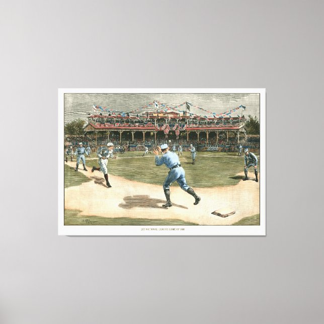 Baseballspiel der Nationalliga 1886 Leinwanddruck (Vorderseite)
