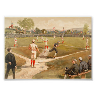 Baseballspiel der Vintagen 1800er Fotodruck