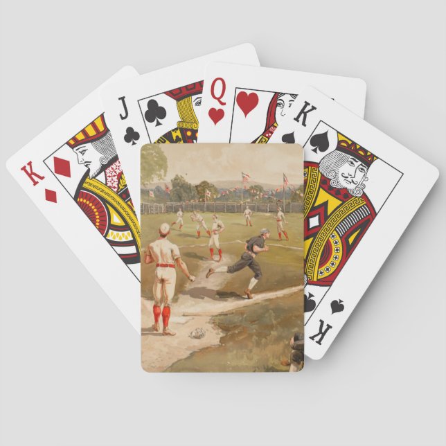 Baseballspiel der Vintagen 1800er Spielkarten (Rückseite)