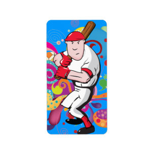 Baseballspieler Adressaufkleber