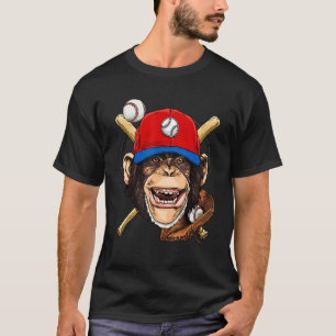 Baseballspieler Affengesicht Werfer Fänger Baseba T-Shirt