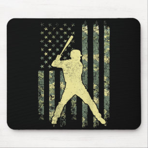 Baseballspieler Amerikanische Flagge Camo USA Patr Mousepad
