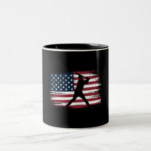 Baseballspieler Amerikanische Flagge USA Camouflag Zweifarbige Tasse