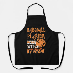 Baseballspieler bei Tag, Hexe bei Nacht Halloween Schürze