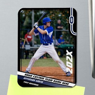 Baseballspieler Benutzerdefiniert Blau Magnet