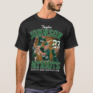Baseballspieler Benutzerdefiniertes Foto Retro Boo T-Shirt