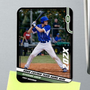 Baseballspieler Benutzerdefiniertes Grün Magnet
