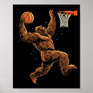 Baseballspieler Bigfoot Lustiger Sasquatch Bball Poster