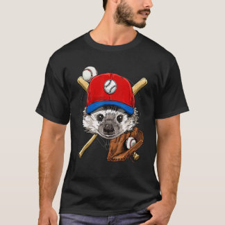 Baseballspieler Igel Pitcher Fänger Baseball  T-Shirt
