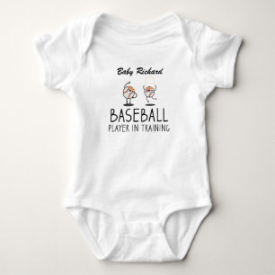 Baseballspieler in Ausbildung   Benutzerdefinierte Baby Strampler