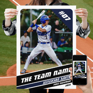 Baseballspieler individuell gestaltbares Geschenk  Poster