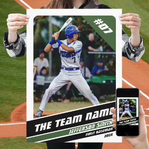 Baseballspieler individuell gestaltbares Geschenk  Poster