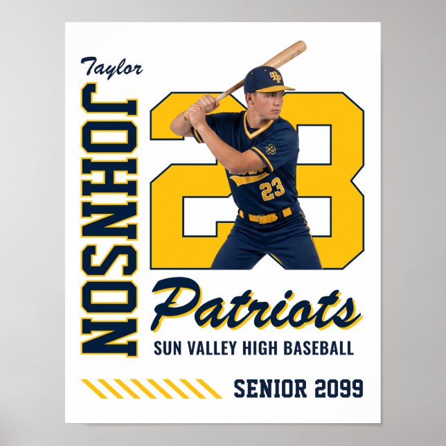 Baseballspieler individuell gestaltetes Foto-Triko Poster (Vorne)