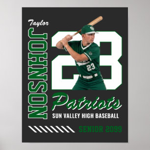 Baseballspieler individuell gestaltetes Foto-Triko Poster