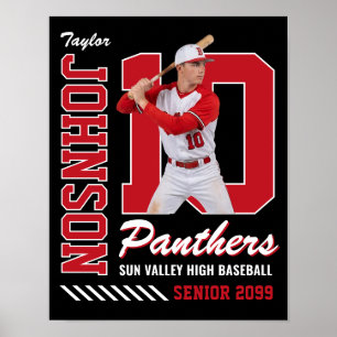 Baseballspieler individuell gestaltetes Foto-Triko Poster