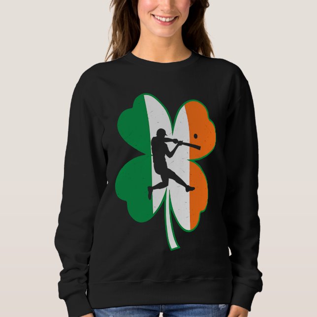 Baseballspieler Lucky Shamrock Irland Flagge St Pa Sweatshirt (Vorderseite)