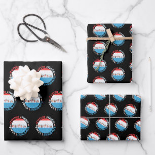 Baseballspieler-Mentalität - Rot Weiß Blau Geschenkpapier Set