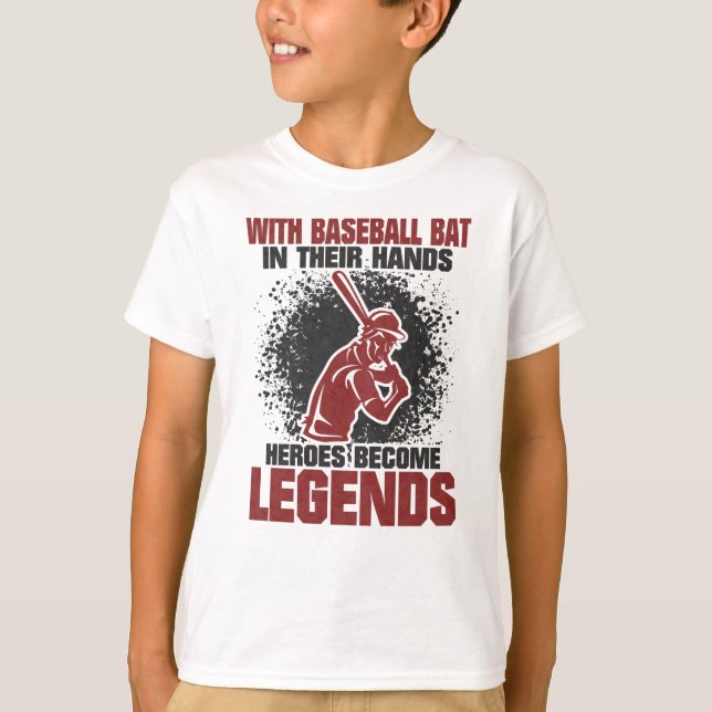 Baseballspieler mit Baseballschläger T-Shirt (Vorderseite)