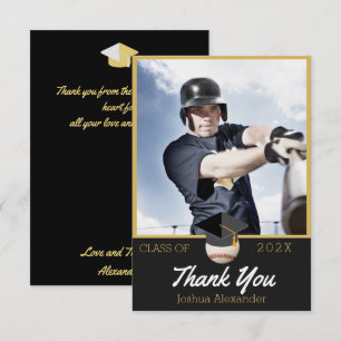 Baseballspieler Modernes Foto Abschlussklasse von Dankeskarte