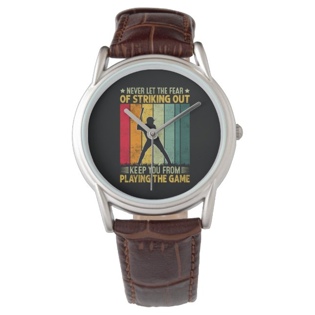 Baseballspieler-Motivation Armbanduhr (Vorderseite)