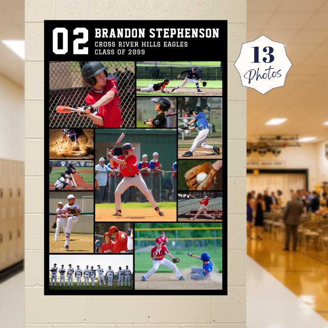 Baseballspieler Name Nummer 13 Fotocollage Poster (Von Creator hochgeladen)