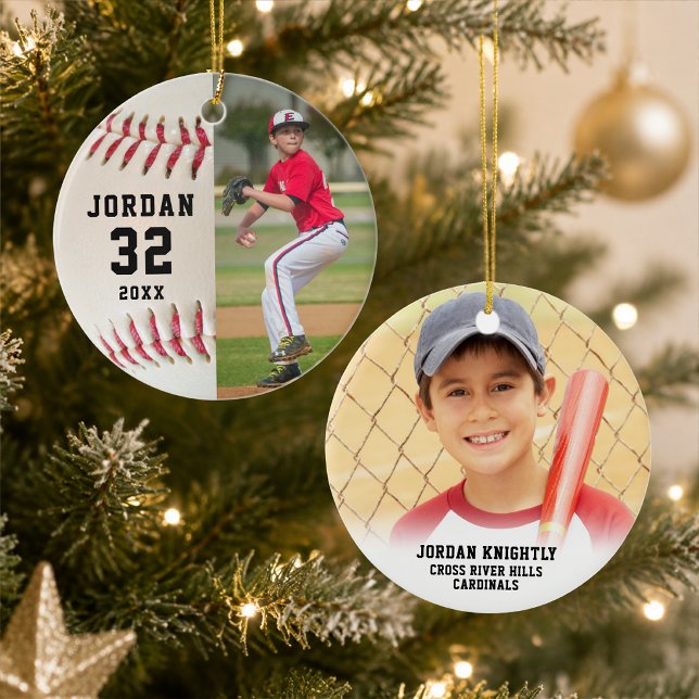 Baseballspieler Name Nummer Foto Keramik Ornament (Von Creator hochgeladen)