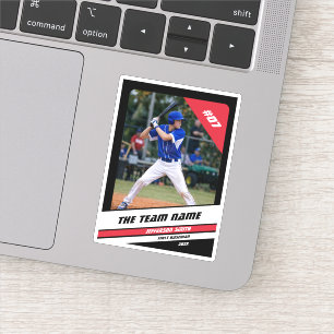 Baseballspieler-Personalisiertes Geschenk Schwarz Aufkleber